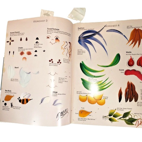 Donna Dewberry One Stroke 6 New Brushes, Project Book 35 pg, & 15pg Teach Guide! - Picture 10 of 12